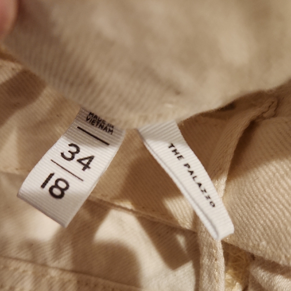 ❤️ NWOT! LOFT HIGH RISE WIDE LEG PALAZZO JEANS IN ECRU, 18 (34) - Picture 6 of 12
